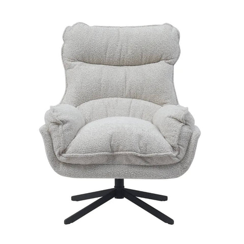 Fauteuil Teddy Wit Draaibaar met Armleuning Rugleuning 5