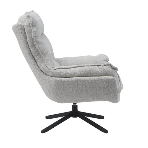 Fauteuil Teddy Wit Draaibaar met Armleuning Rugleuning 6