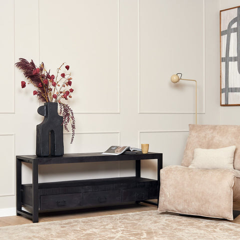 TV-meubel Britt Mangohout Zwart 150 cm sfeerbeeld 1
