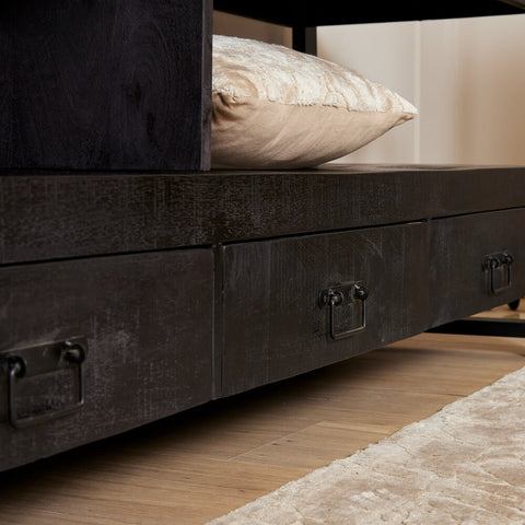 TV-meubel Britt Mangohout Zwart 220 cm sfeerbeeld 2
